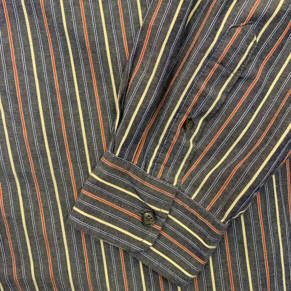Club Room Men's Button Up Shirt Size XXL Gray Striped Long Sleeves GUC - Picture 4 of 10